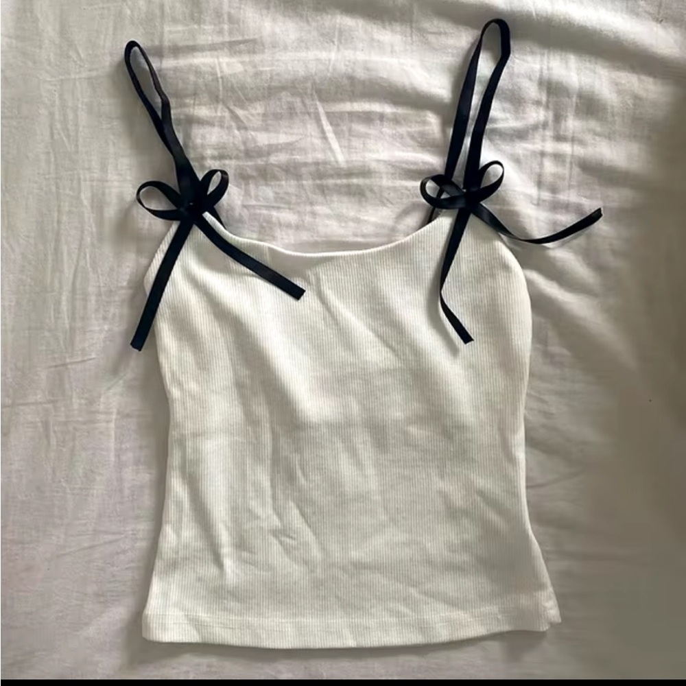 Dainty coquette bow knot tank top
